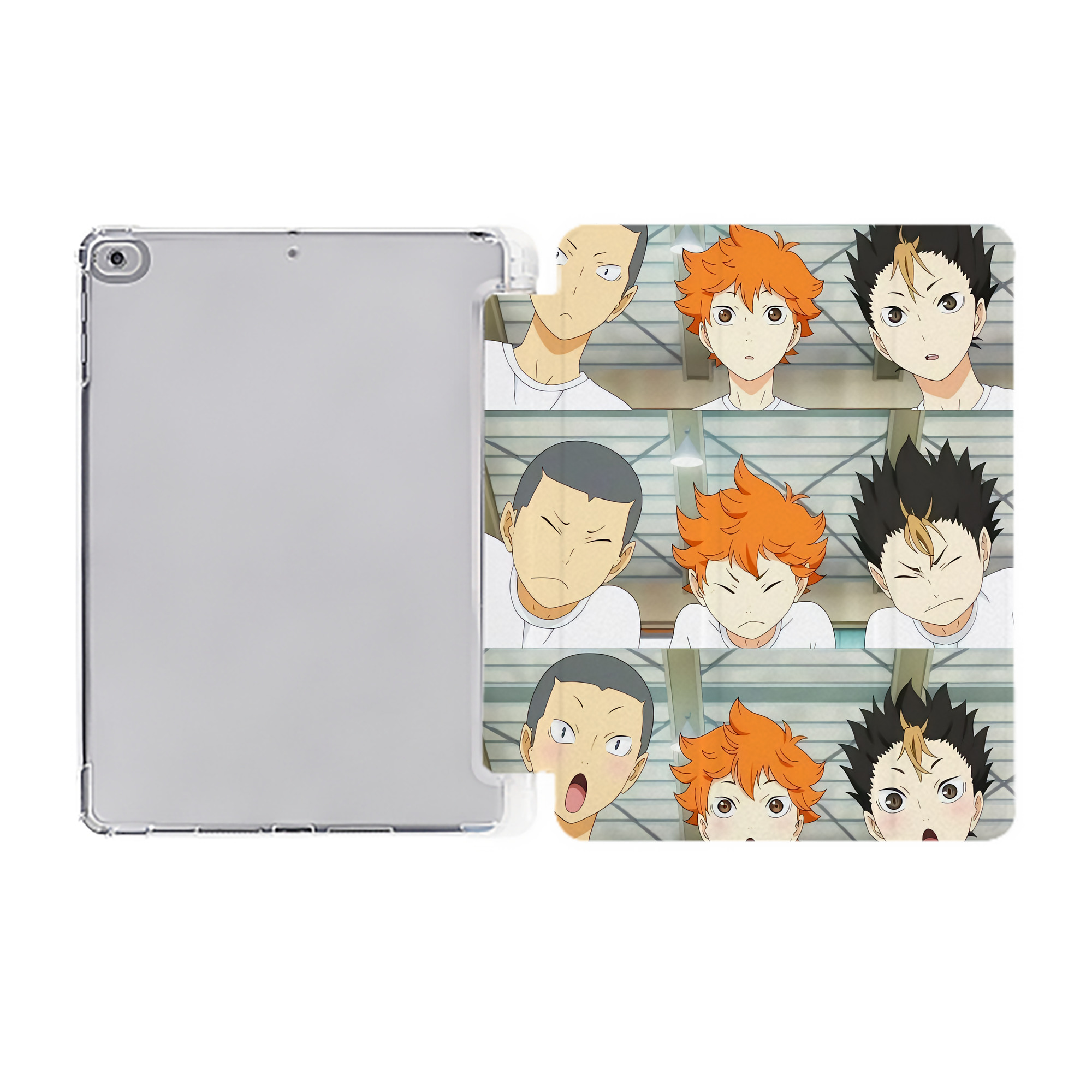 （画像用） ハイキュー!! Haikyu!! IPad ケース ペン収納付き 三つ折りスタンド PUレザー×シリコン 対応機種9.5/10.5/10.9インチ